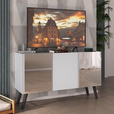 Rack Tv Até 32 Polegadas Retrô  Espelhos Mp1078 Branco preto