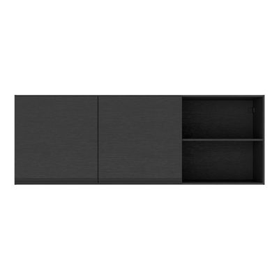 Armário De Cozinha Aéreo 150cm 2 Portas Veneza Multimóveis V3741 Preto Preto