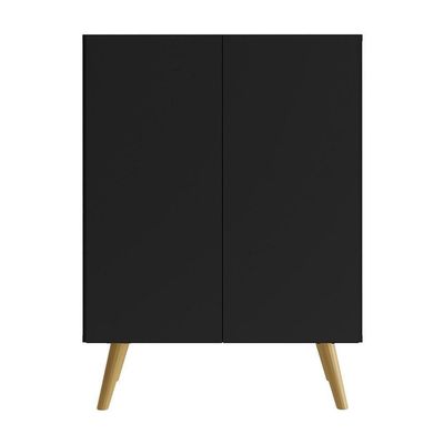 Gabinete Banheiro 2 Portas Retrô 63cm Multimóveis Preto