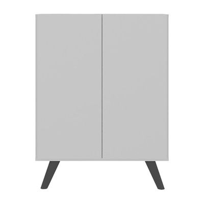 Armário Cômoda Infantil 2 Portas Retrô Multimóveis Mp4231 Branco preto Branco preto