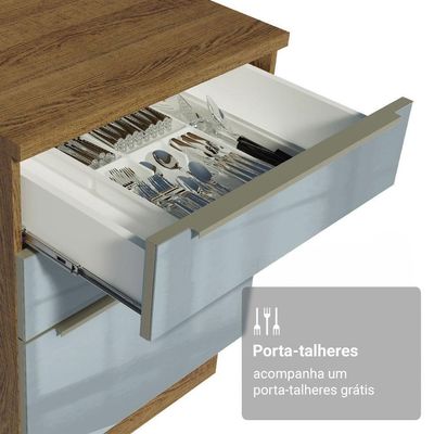Armário  Cozinha Completa 310 cm Lux Madesa 02 Rustic/cinza
