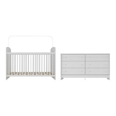 Berço Para Colchão 130 X 60cm Com Cômoda Ana Lívia Multimóveis Branco