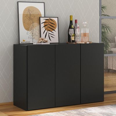 Aparador Buffet 3 Portas Veneza Multimóveis V1007 Preto