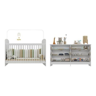 Berço Para Colchão 130 X 60cm Com Cômoda Ana Lívia Multimóveis Branco