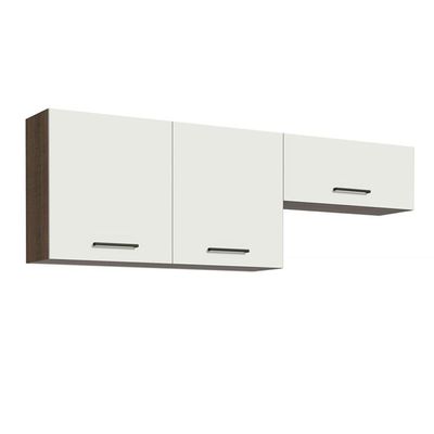 Kit 2 Armários Aéreos 3 Portas Rustic/Branco