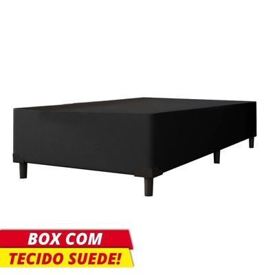 Cama Box Solteiro 0,88m  38cm De Altura Prince Preto Preto