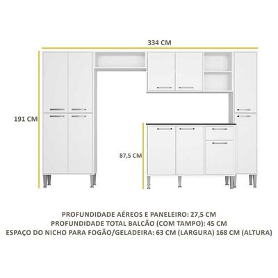 Cozinha Compacta Multimóveis Xangai Classic Fg3156 Branca