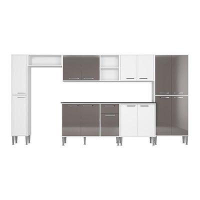 Cozinha Compacta Multimóveis Xangai Fg3282 Branca/lacca Fumê