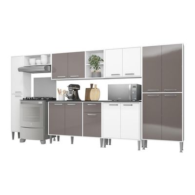 Cozinha Compacta Multimóveis Xangai Fg3282 Branca/lacca Fumê