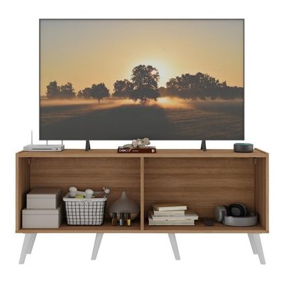 Rack Retrô Para Tv Até 50 Polegadas Com Mp1071 Rustic branco