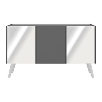 Rack Tv Até 32 Polegadas Retrô Com Espelhos Mp1078 Grafite branco