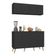 Kit Armário Cozinha Aéreo Balcão 4 Portas Mp2170 Preto/natural