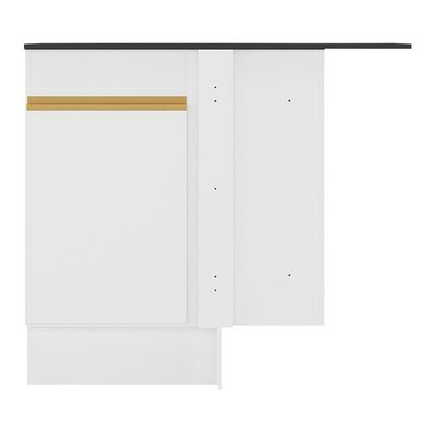 Balcão Cozinha Com Rodapé De Canto 1 Porta Gw Mp2120 Branco