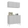 Kit Armário De Cozinha Aéreo E Balcão 3 Portas Retrô Multimóveis Mp2168 Branco Branco