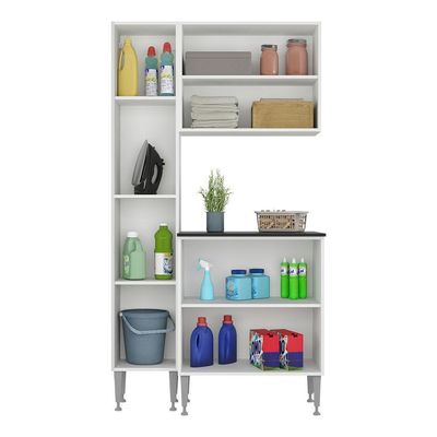 Conjunto Lavanderia Multiuso Armário E Balcão Branco