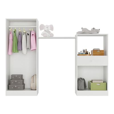 Quarto Infantil Com Berço-cômoda Laura Branco/rosa