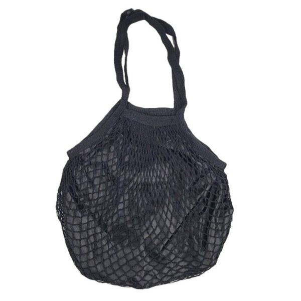Bolsa De Praia Feminina Saco De Rede Macramê Verão Piscina Com Alça preto