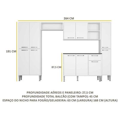 Cozinha Compacta Armário E Balcão Xangai Classic Multimóveis