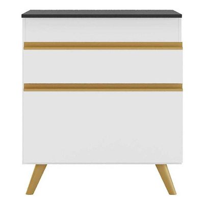 Balcão Cozinha Para Cooktop 70cm 1 Porta 1 Gaveta Veneza Multimóveis V3706 Branco/dourado
