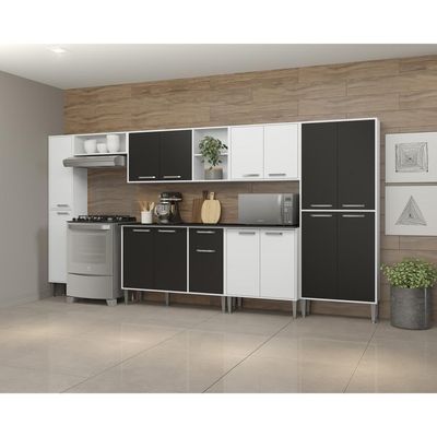 Cozinha Compacta Armário E Balcão Xangai Blues Multimóveis
