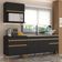 Armário De Cozinha Compacta 220cm Veneza Multimóveis V2075 Preto/dourado Preto/dourado