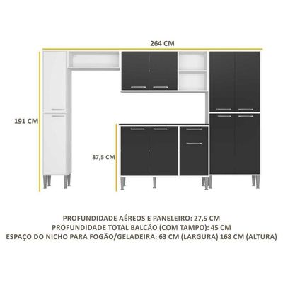 Cozinha Compacta Armário E Balcão Xangai Classic Multimóveis
