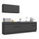 Armário De Cozinha Compacta 270cm Com Rodapé Veneza Multimóveis V2111 Preto Preto