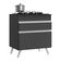 Balcão Cozinha Para Cooktop 70cm 1 Porta 1 Gaveta Veneza Multimóveis V3706 Preto/branco Preto/branco
