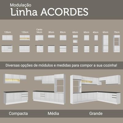 Armário Aéreo 35 Cm 1 Porta Branco Brilho Madesa