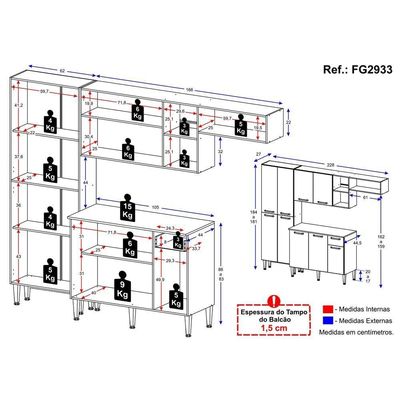 Cozinha Compacta Multimóveis Pequim Fg2933 Preta/lacca Fumê