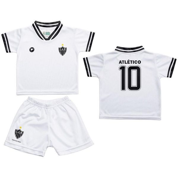 Conjunto Atlético MG Uniforme Infantil Branco - Torcida Baby Tam 4 / Branco / Preto