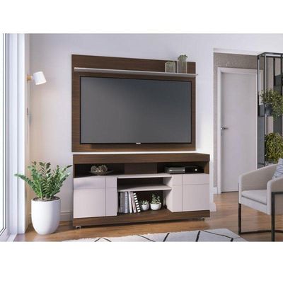 Rack Bancada Yara E Painel Para Tv Maia Nogueira Real Off White - Colibri
