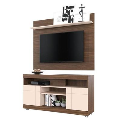 Rack Bancada Yara E Painel Para Tv Maia Nogueira Real Off White - Colibri