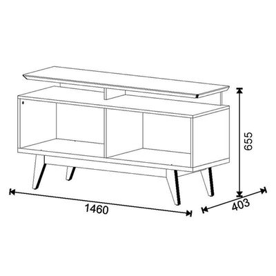 Rack Bancada Classic 2 Gavetas Com Nicho 1.4 Off White Nature - Imcal