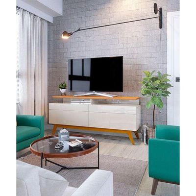 Rack Bancada Classic 2 Gavetas Com Nicho 1.4 Off White Nature - Imcal