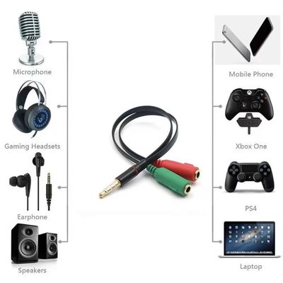 Cabo Adaptador P2 X P3 Headset Fone Microfone Áudio Ps4 Xbox