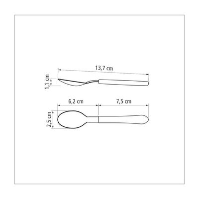 Kit 6 Colher De Chá Leme Inox Vermelho