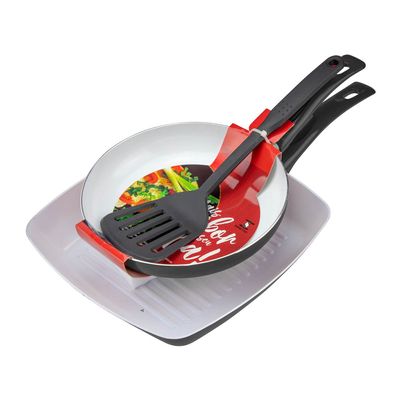 Conjunto de Frigideiras e Grill em Cerâmica Fratelli com Espátula 3 Peças Preto