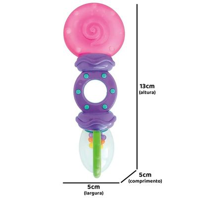 MORDEDOR CHOCALHO RATTLE & TEETHE ROSA E ROXO -BRIGHT STARTS