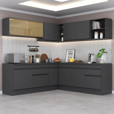Armário De Cozinha Completa De Canto Mp2096.895 Preto