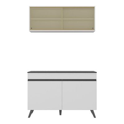 Armário De Compacta 2 Peças Multimóveis Branco/preto