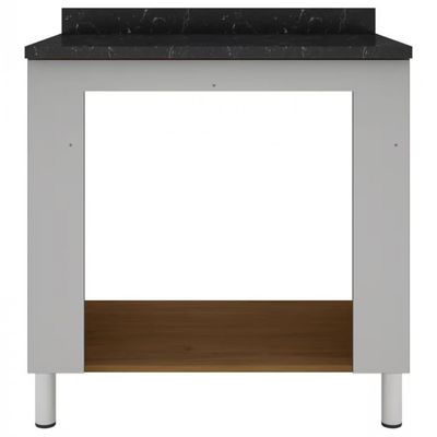 Balcão para Forno e Cooktop Rubi com 5 Bocas Bartira Grapia Platinum