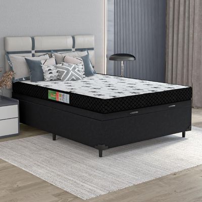 Cama Box Baú Casal Colchão Espuma 138x188cm Preto
