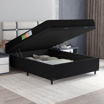 Cama Box Baú Casal Colchão Espuma 138x188cm Preto