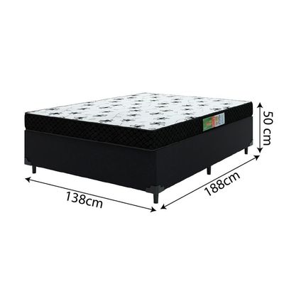 Cama Box Casal Colchão Espuma 138X188X50Cm Polar
