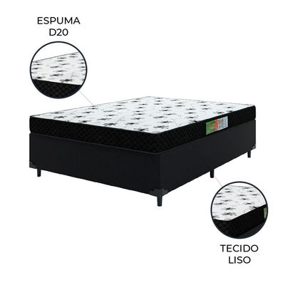 Cama Box Casal Colchão Espuma 138X188X50Cm Polar