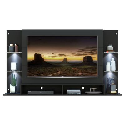 Painel Tv 60'' com 4 Leds e Prateleiras de Vidro Vegas