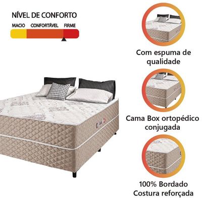 Cama Box Casal Conjugada Ortopédico Alpha Espuma