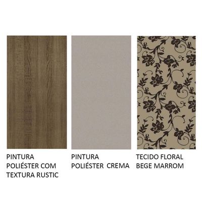 Sala Jantar Mesa Vidro 4 Cadeiras Rustic/crema