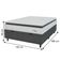 Cama Box Baú Colchão Casal Molas Ensacadas City Pillow Top 138x188x64cm Branco-Preto Hellen Suporta até 110kg por Pessoa